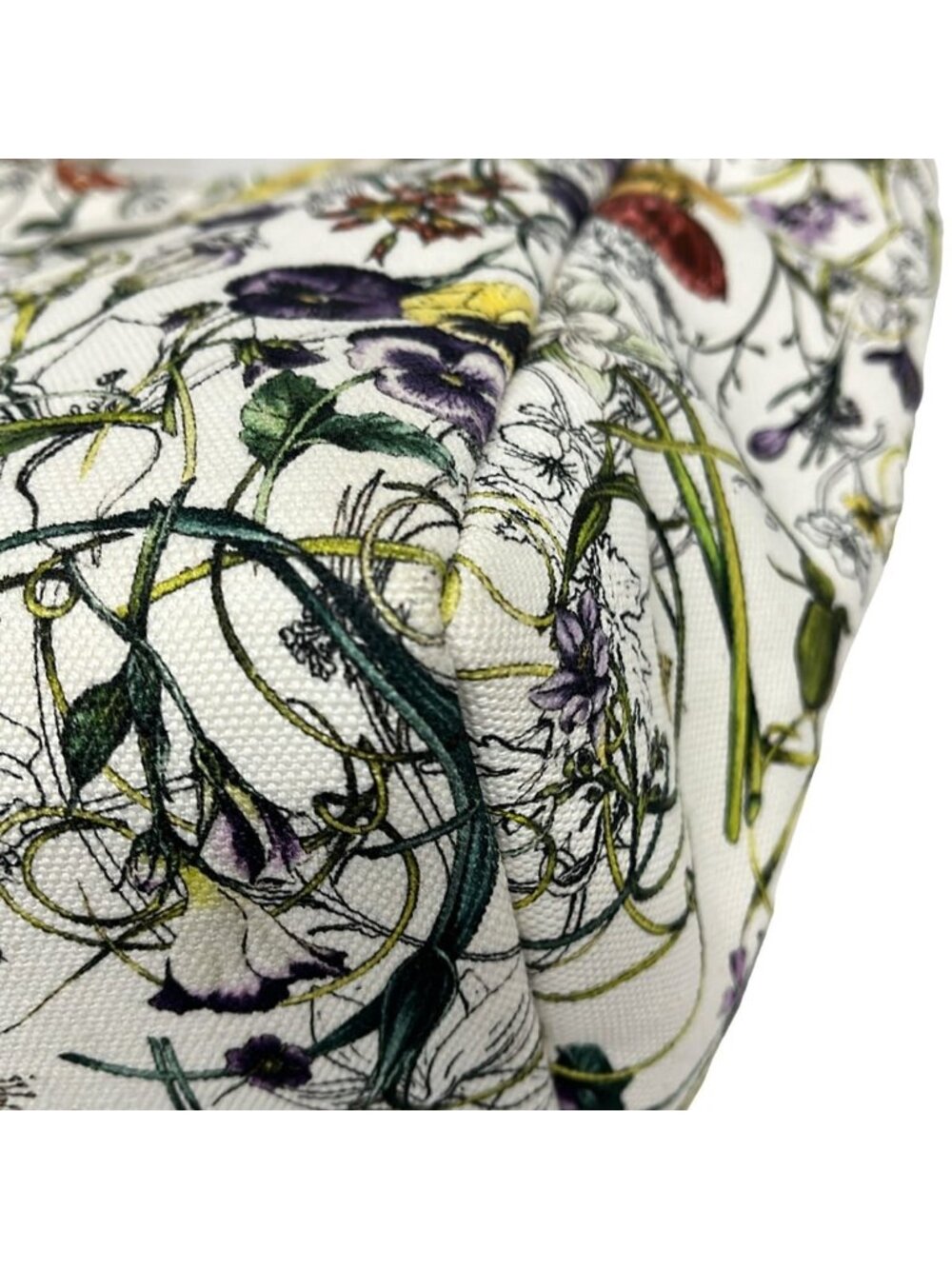★SOLD★ Gucci Tote Flora Ivory Green Multi Floral Pattern Leather - Picture 6 of 10